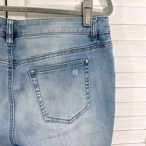 Chico's Black Label Ankle Jeans Size 1 (8) Distressed Lace - Picture 12 of 16